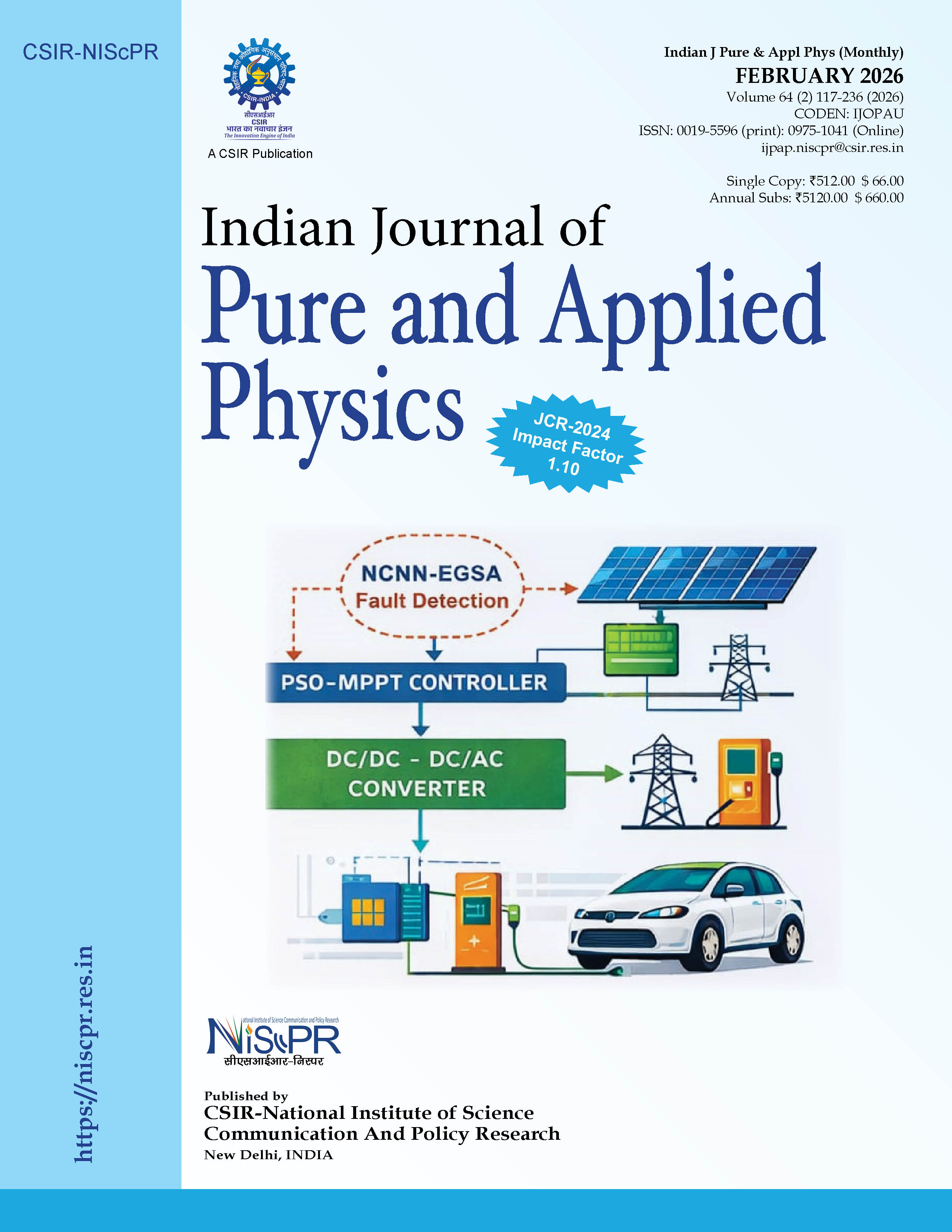 					View Vol. 64 No. 2 (2026): Indian Journal of Pure & Applied  Physics
				