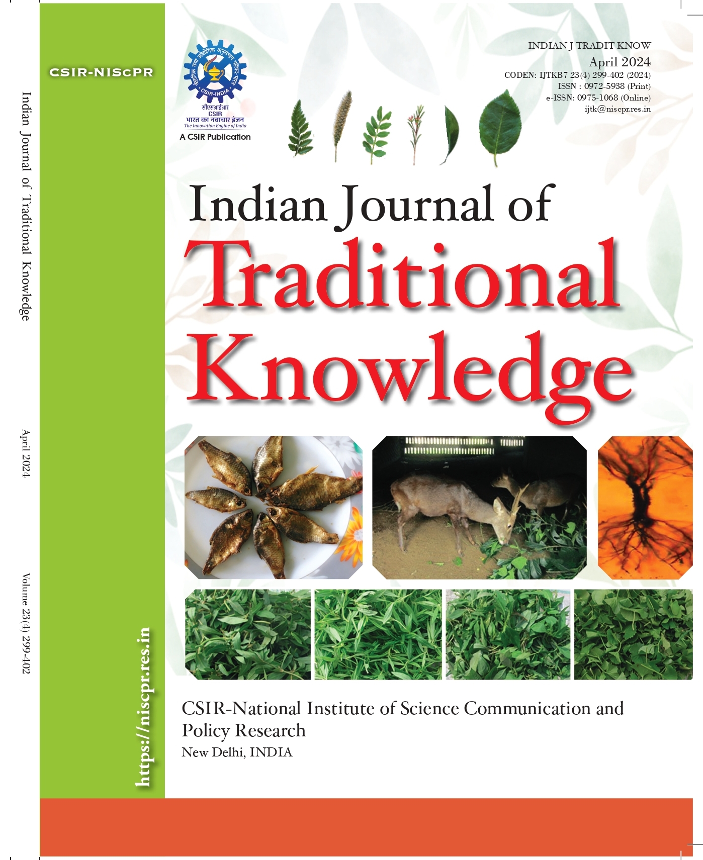 					View Vol. 23 No. 4 (2024): Indian Journal of Traditional Knowledge
				