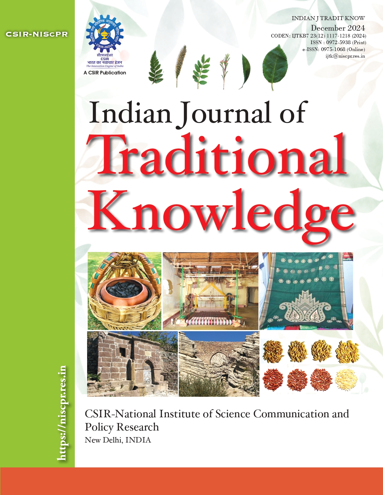 					View Vol. 23 No. 12 (2024): Indian Journal of Traditional Knowledge
				